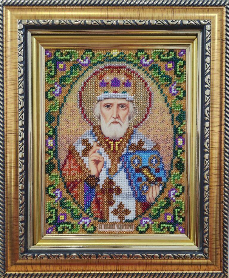 Канва для вышивания бисером 291 Св. Николай Чудотворец (13х17)