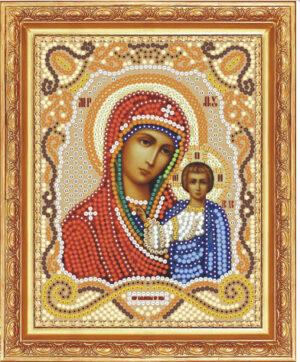 Алмазная мозаика (круглые блестящие стразы) М-101 Икона Божией матери "Казанская"