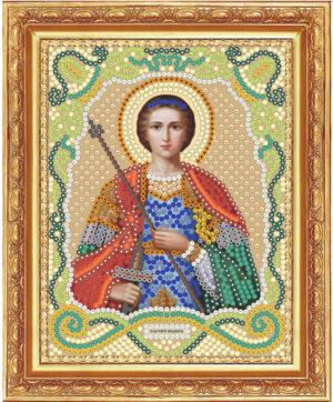 Алмазная мозаика (круглые блестящие стразы) М-214 Икона Св. Георгий Победоносец