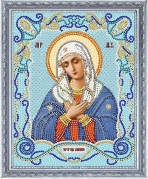Алмазная мозаика (круглые блестящие стразы) М-206 Икона Божией матери "Умиление"