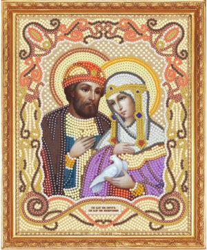 Алмазная мозаика (круглые блестящие стразы) М-209 Икона Св. Петр и Феврония