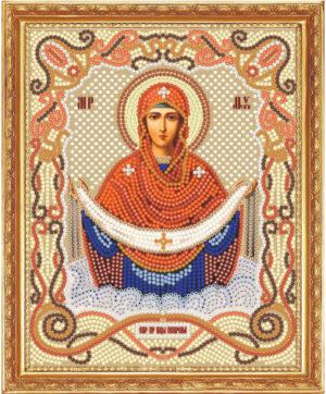 Алмазная мозаика (круглые блестящие стразы) М-217 Икона Божией матери "Покрова"