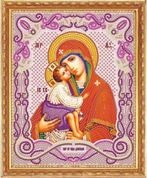 Алмазная мозаика (круглые блестящие стразы) М-221 Икона Божией матери "Донская"