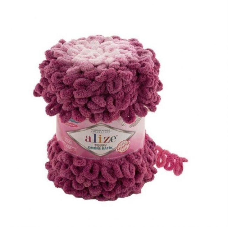 Пряжа для вязания ALIZE «PUFFY OMBRE BATIK» (№7426) Сухая роза