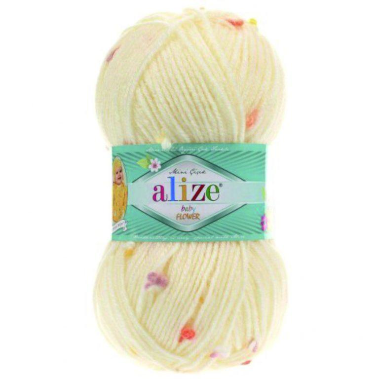 Пряжа для вязания ALIZE «BABY FLOWER» (№5389) Молочный