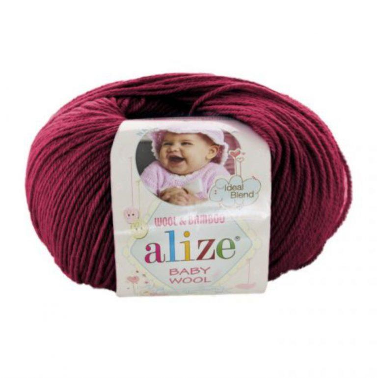 Пряжа для вязания ALIZE «BABY WOOL» (№390) Бордо
