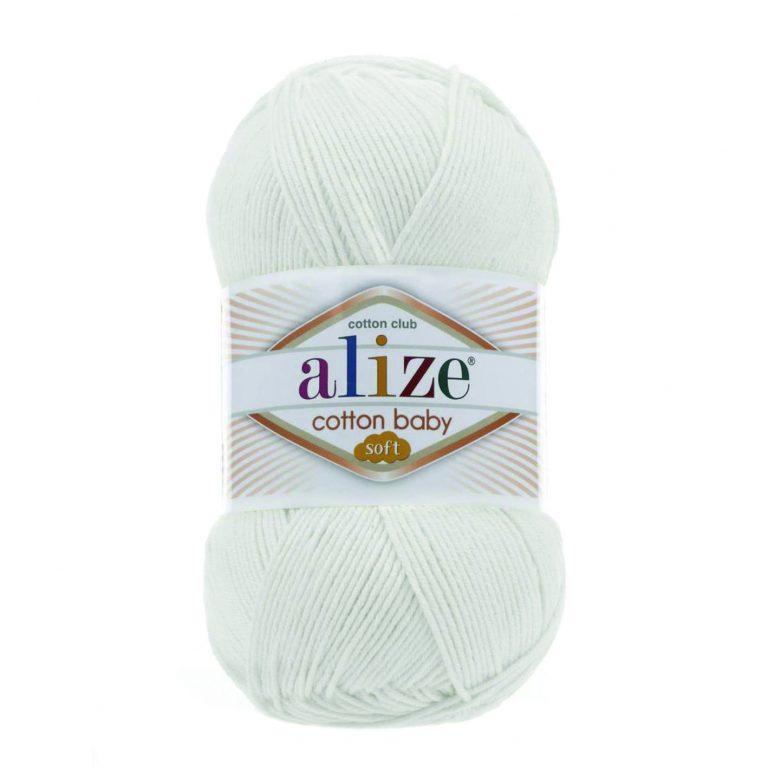 Пряжа для вязания ALIZE «COTTON BABY SOFT» (№55) Белый