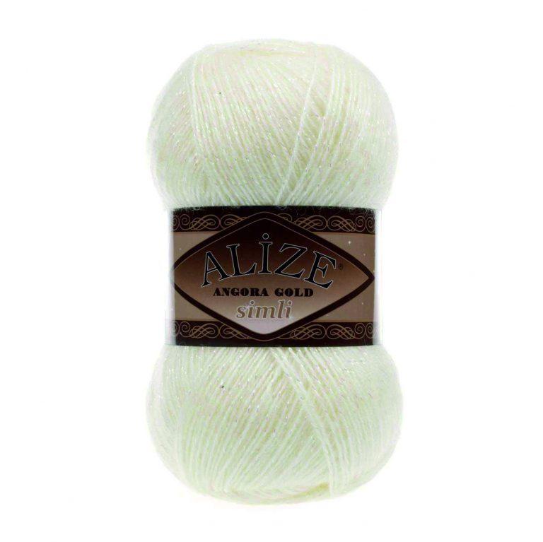 Пряжа для вязания ALIZE «ANGORA GOLD SIMLI» (№01) Молочный