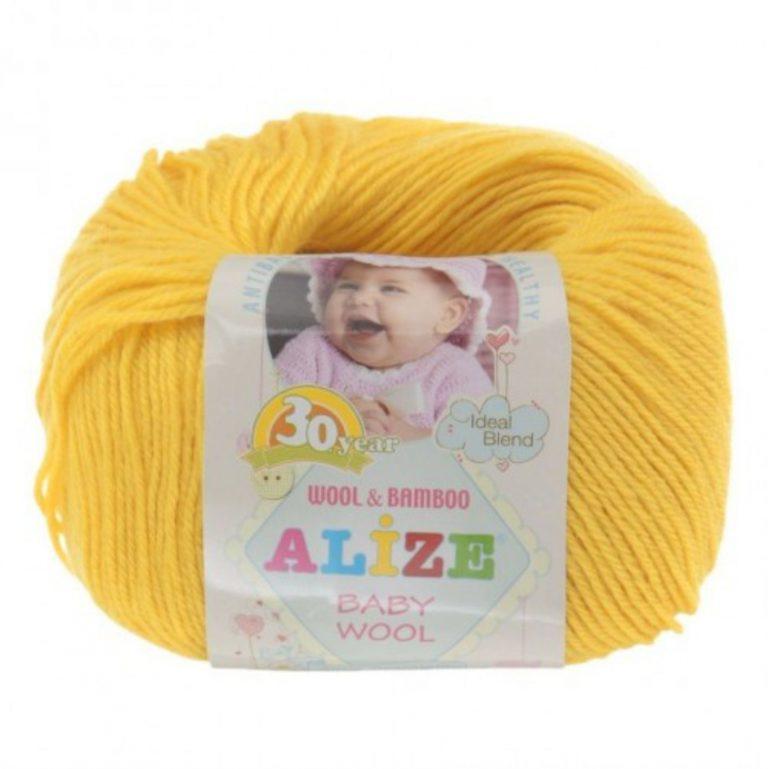 Пряжа для вязания ALIZE «BABY WOOL» (№216) Желтый