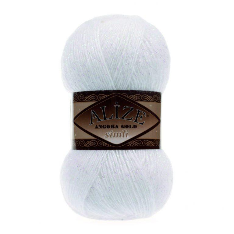 Пряжа для вязания ALIZE «ANGORA GOLD SIMLI» (№55) Белый