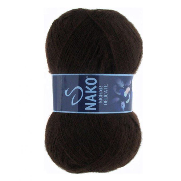 Пряжа для вязания NAKO «MOHAIR DELICATE» (№6144) Темно-коричневый