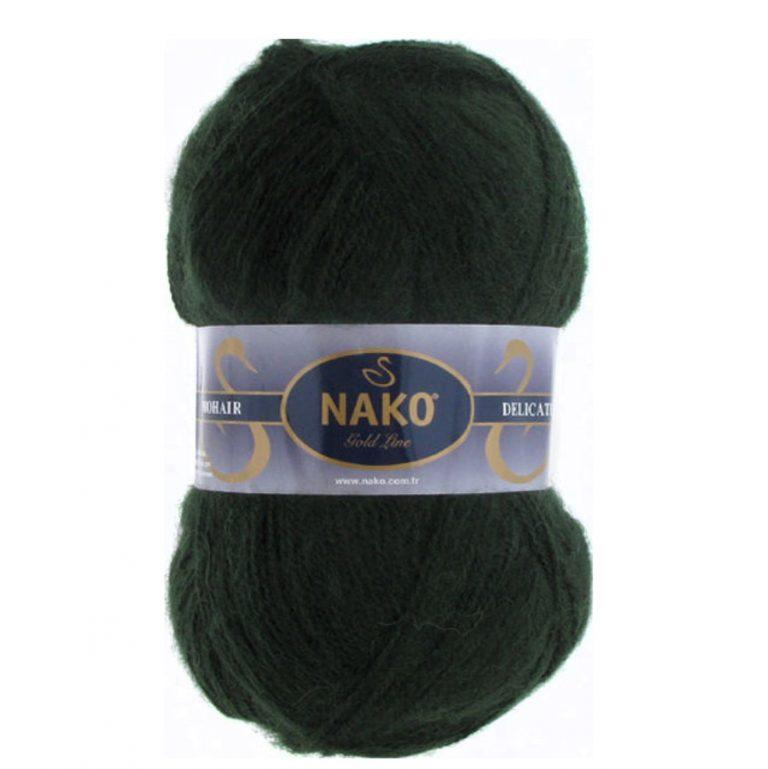 Пряжа для вязания NAKO «MOHAIR DELICATE» (№6145) Темно-болотный