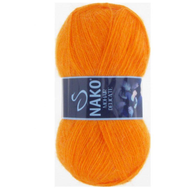 Пряжа для вязания NAKO «MOHAIR DELICATE» (№6151) Ярко-оранжевый