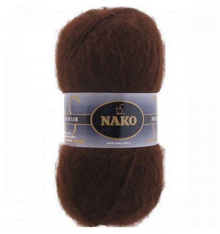 Пряжа для вязания NAKO «MOHAIR DELICATE» (№6106) Коричневый