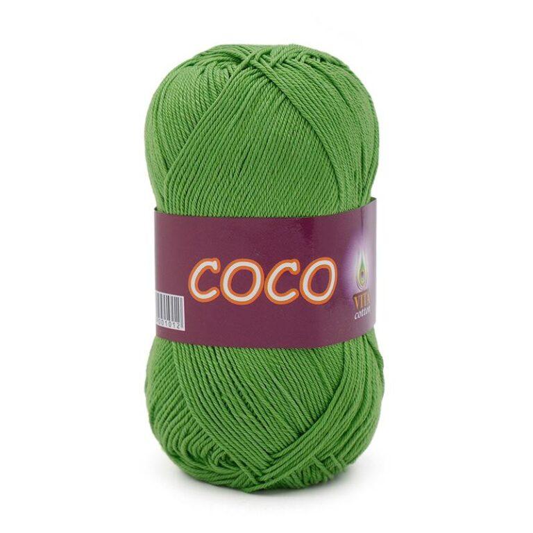 Пряжа для вязания VITA COTTON «COCO» (№3861) Ярко-зеленый