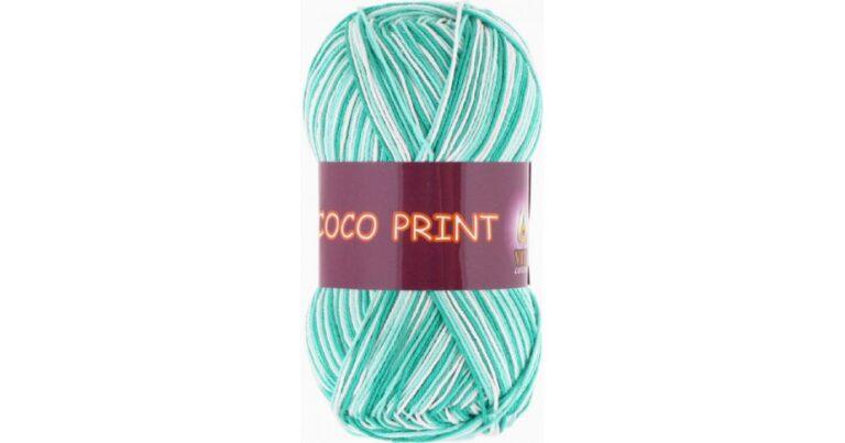 Пряжа для вязания VITA COTTON «COCO PRINT» (№4675) Бело-голубо-бирюзовый