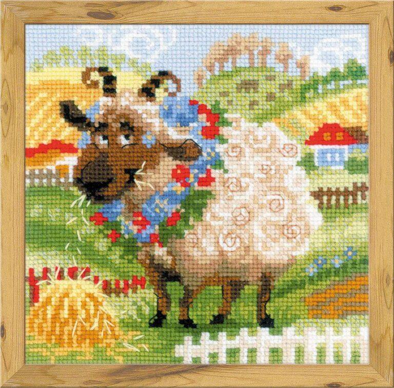 Набор для вышивания крестом Риолис 1521 Хуторок. Барашек