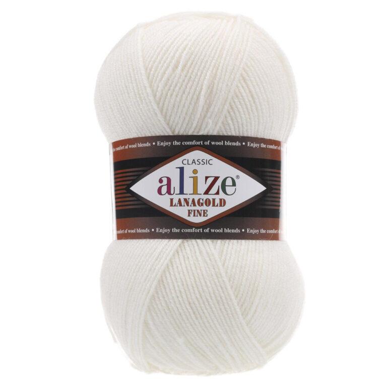 Пряжа для вязания ALIZE «LANAGOLD FINE» (№450) Молочный