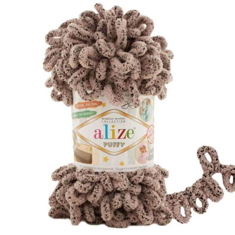 Пряжа для вязания ALIZE «PUFFY» (№673) Серый с черными вкраплениями