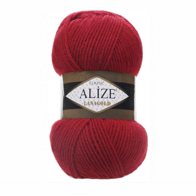 Пряжа для вязания ALIZE «LANAGOLD» (№56) Бордовый