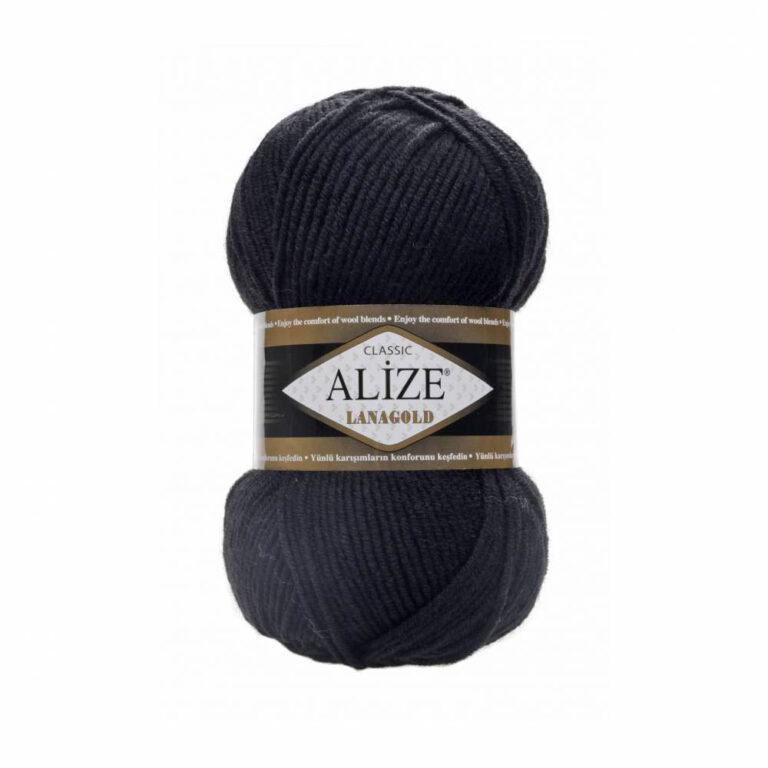 Пряжа для вязания ALIZE «LANAGOLD» (№60) Черный