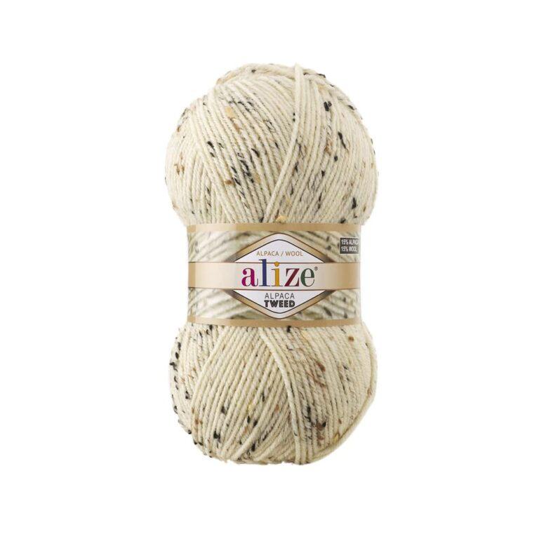 Пряжа для вязания ALIZE «ALPACA TWEED» (№01) Бежевый меланж