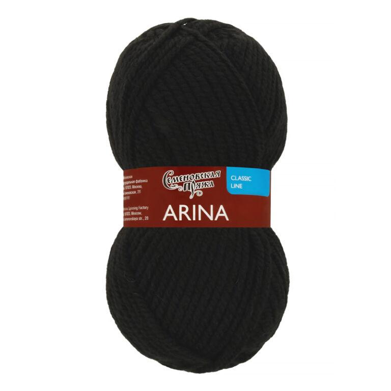 Пряжа для вязания СЕМЕНОВСКАЯ ARINA (№01) Черный