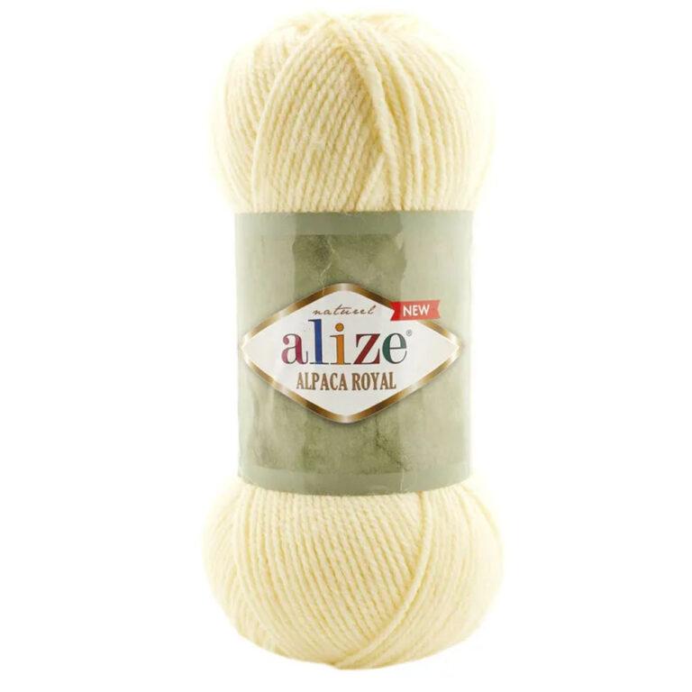 Пряжа для вязания ALIZE «ALPACA ROYAL NEW» (№01) Кремовый