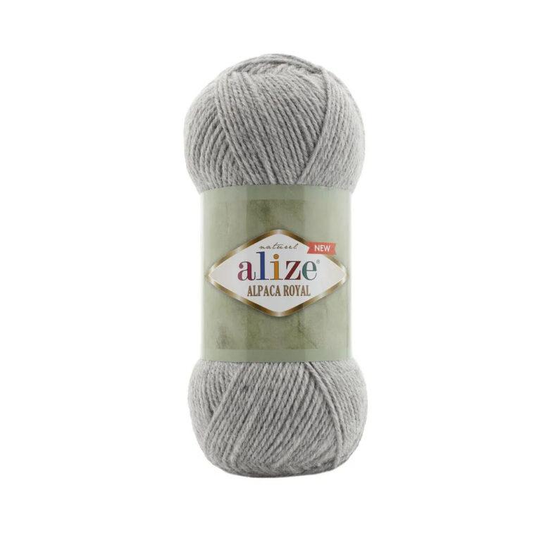 Пряжа для вязания ALIZE «ALPACA ROYAL NEW» (№21) Cветло-серый меланж