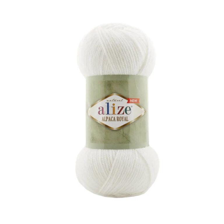 Пряжа для вязания ALIZE «ALPACA ROYAL NEW» (№55) Белый