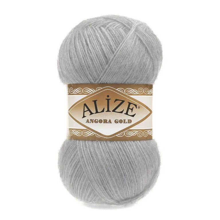 Пряжа для вязания ALIZE «ANGORA GOLD» (№21) Светло-серый