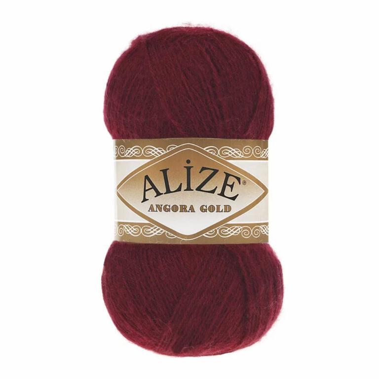 Пряжа для вязания ALIZE «ANGORA GOLD» (№57) Бордовый