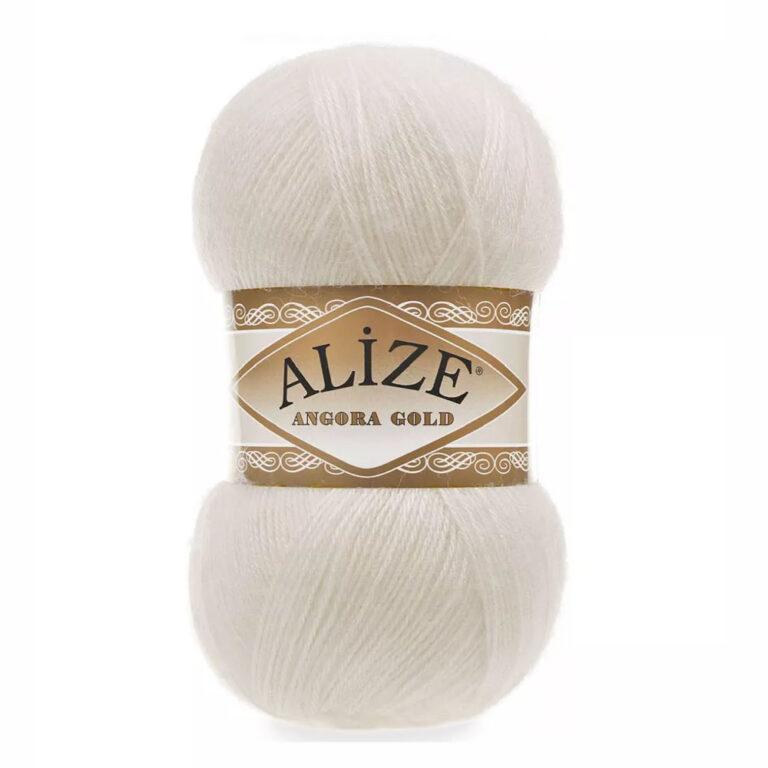 Пряжа для вязания ALIZE «ANGORA GOLD» (№62) Молочный