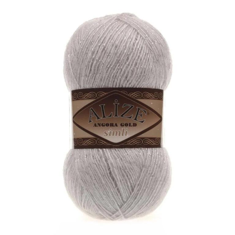 Пряжа для вязания ALIZE «ANGORA GOLD SIMLI» (№168) Белая зима