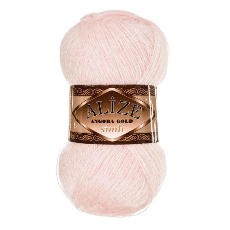 Пряжа для вязания ALIZE «ANGORA GOLD SIMLI» (№271) Жемчужно-розовый
