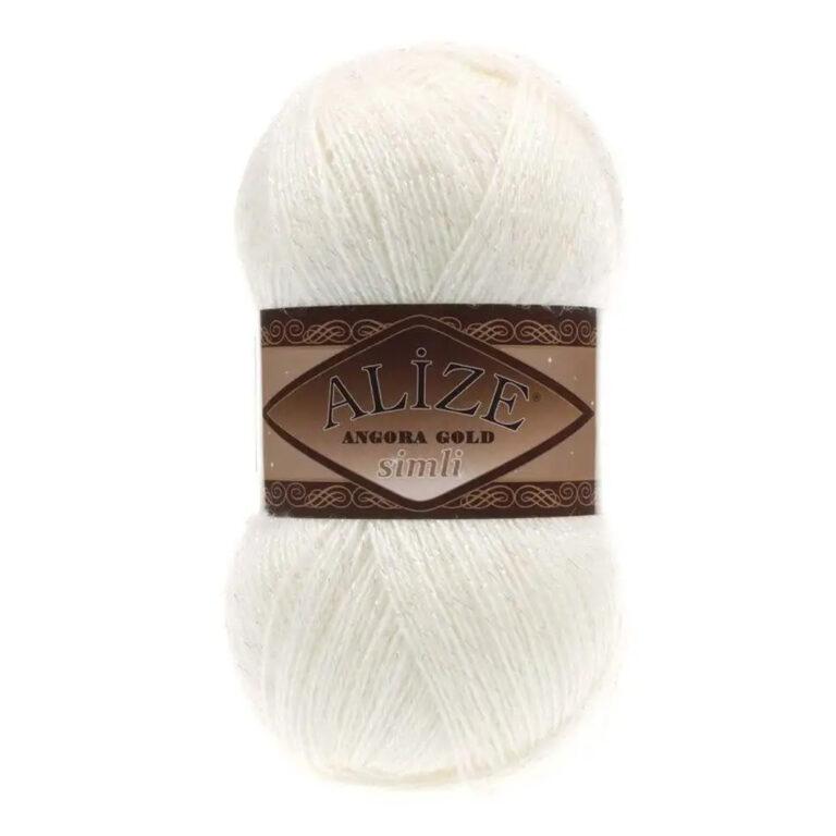 Пряжа для вязания ALIZE «ANGORA GOLD SIMLI» (№62) Молочный