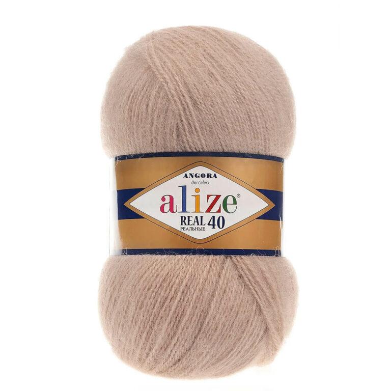 Пряжа для вязания ALIZE «ANGORA REAL 40» (№05) Бежевый