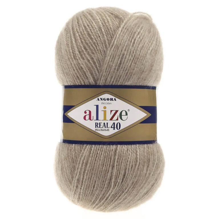 Пряжа для вязания ALIZE «ANGORA REAL 40» (№152) Бежевый меланж