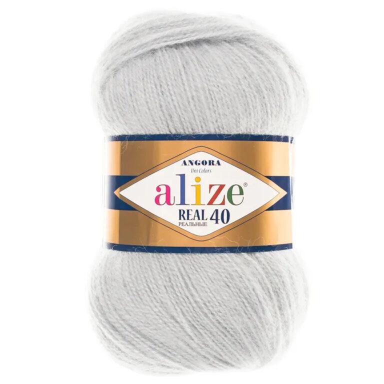 Пряжа для вязания ALIZE «ANGORA REAL 40» (№21) Пепельный