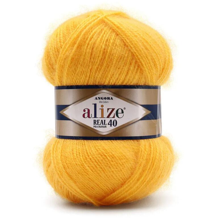 Пряжа для вязания ALIZE «ANGORA REAL 40» (№216) Желтый