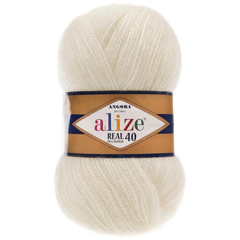 Пряжа для вязания ALIZE «ANGORA REAL 40» (№450) Жемчужный