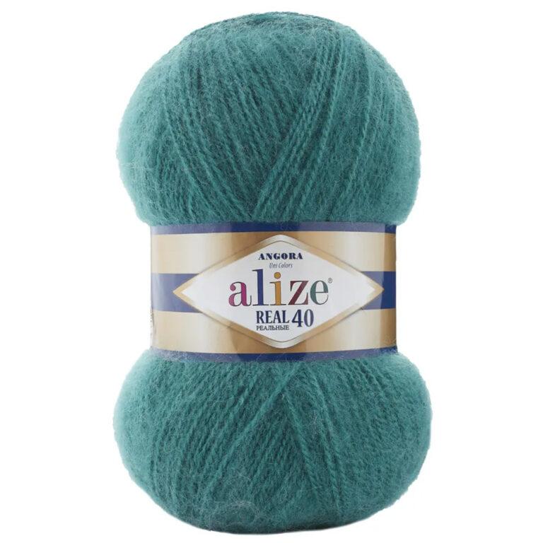 Пряжа для вязания ALIZE «ANGORA REAL 40» (№507) Античный зелёный