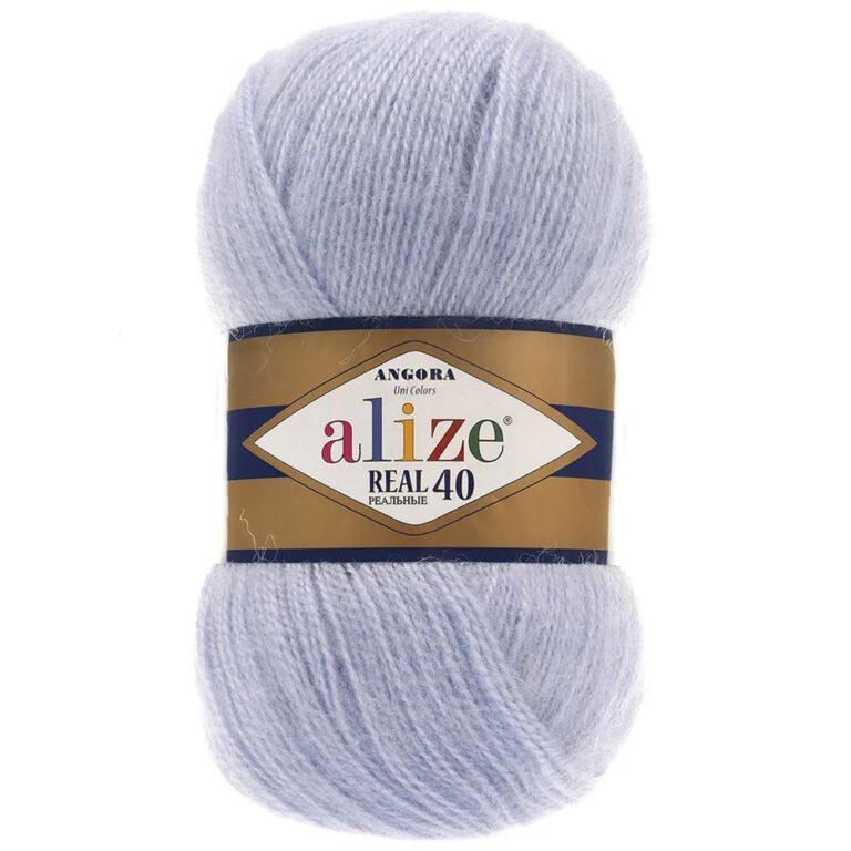 Пряжа для вязания ALIZE «ANGORA REAL 40» (№51) Светло-голубой