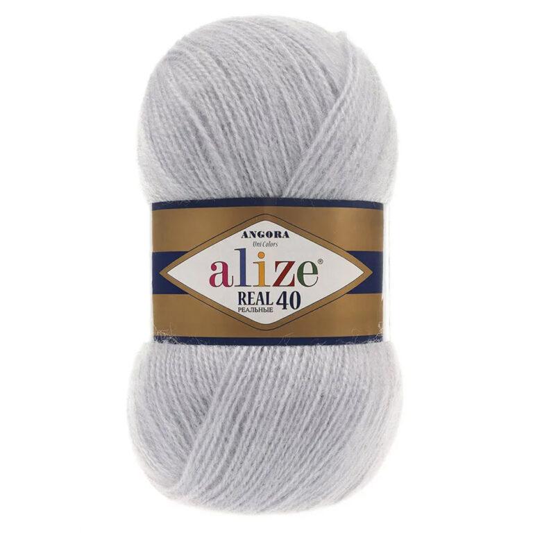 Пряжа для вязания ALIZE «ANGORA REAL 40» (№52) Светло-серый