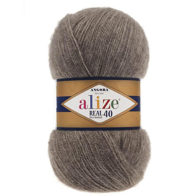 Пряжа для вязания ALIZE «ANGORA REAL 40» (№553) Коричневый меланж