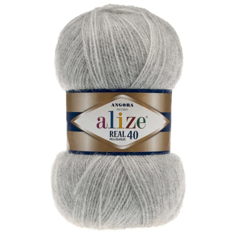 Пряжа для вязания ALIZE «ANGORA REAL 40» (№614) Серый меланж