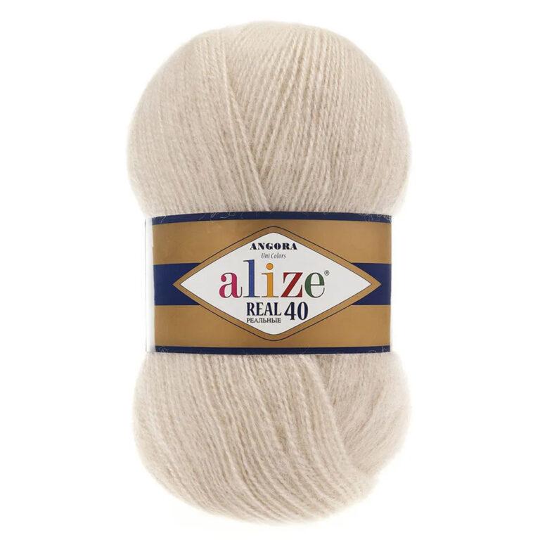 Пряжа для вязания ALIZE «ANGORA REAL 40» (№67) Молочно-бежевый