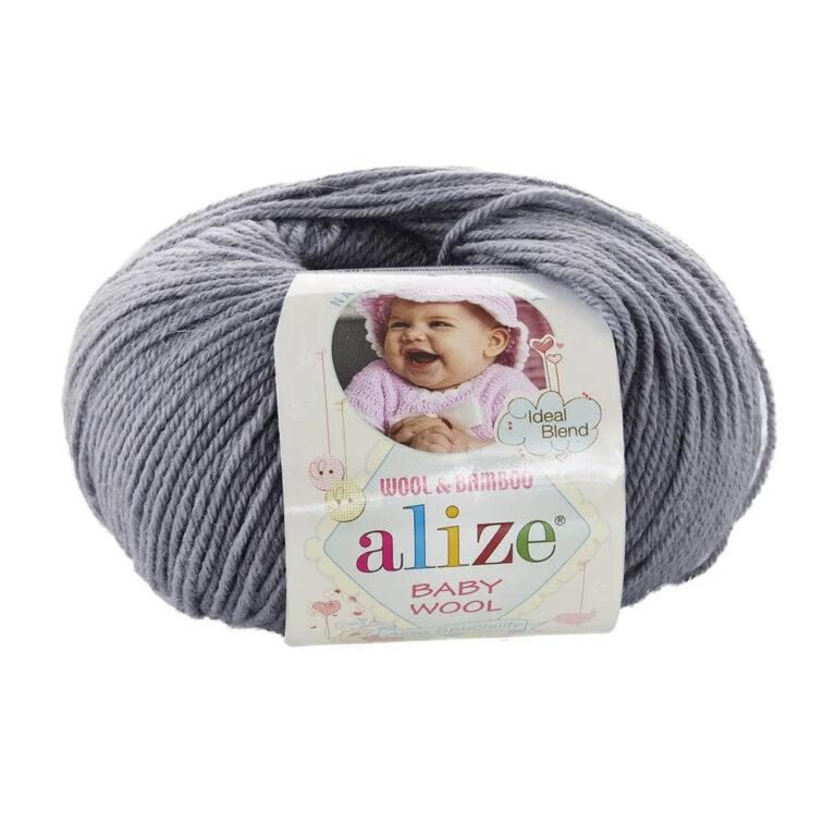 Пряжа для вязания ALIZE BABY WOOL (№119) Серое небо