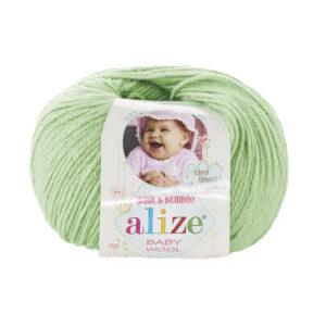 Пряжа для вязания ALIZE BABY WOOL (№188) Зеленая мята