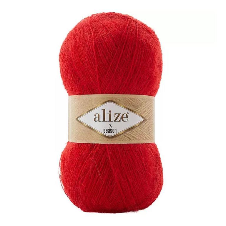 Пряжа для вязания ALIZE «3 SEASON» (№56) Красный